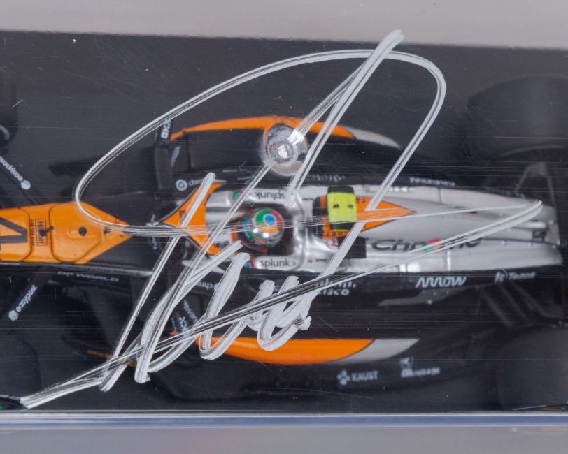 Lando Norris & Oscar Piastri Signed 2023 McLaren F1 1:43 Scale Model Cars (Solido)