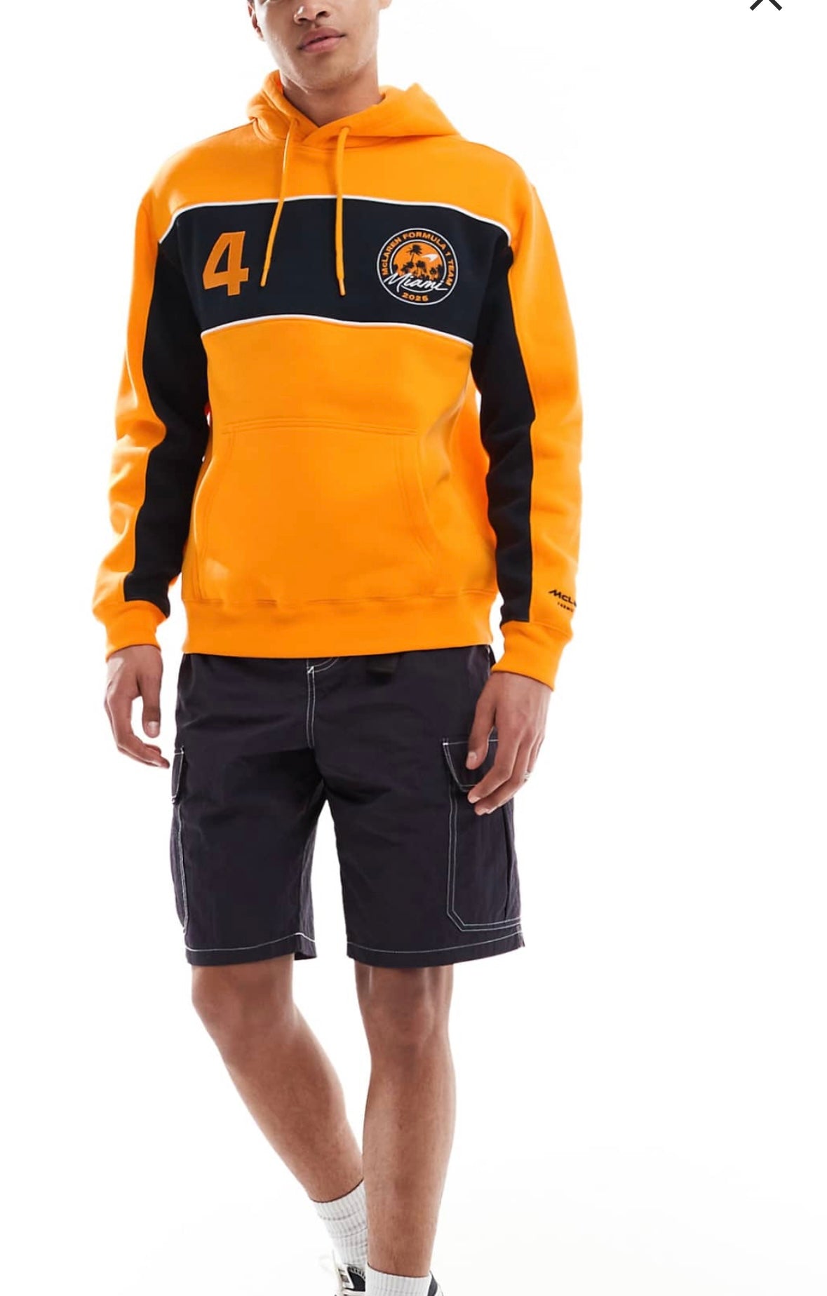 Hollister x McLaren Miami 2025 Hoodie – Lando Norris #4 F1 Orange Pullover
