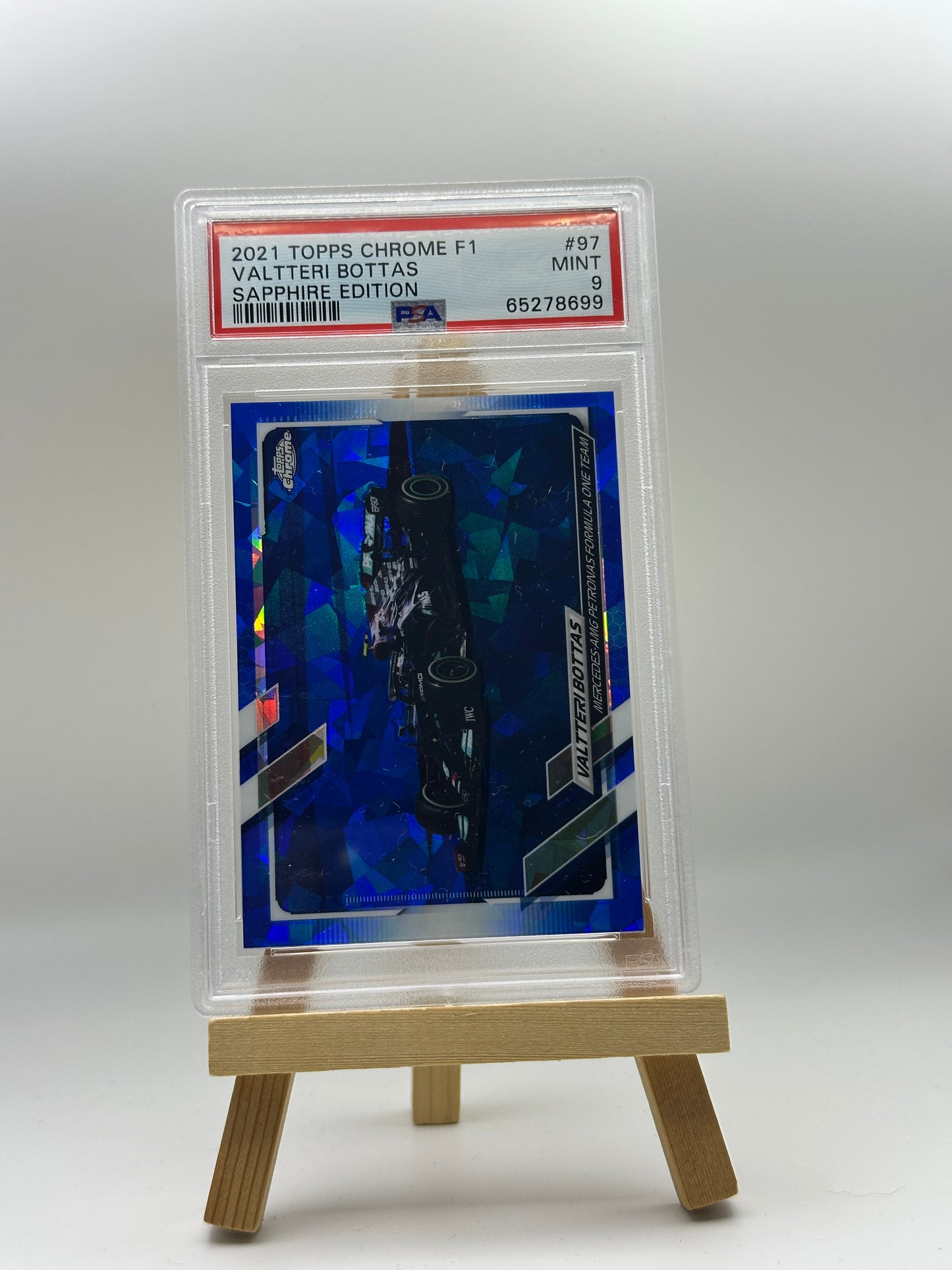 VALTTERI BOTTAS SAPPHIRE EDITION PSA 9 β 2021 TOPPS CHROME F1 CARD #97