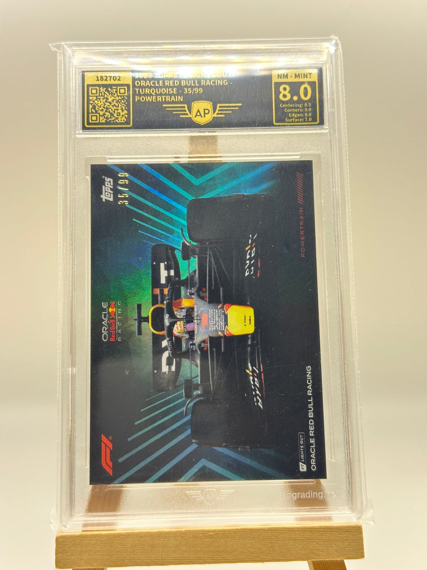 ORACLE RED BULL RACING POWERTRAIN TURQUOISE /99 AP 8 β 2023 TOPPS LIGHTS OUT F1 CARD