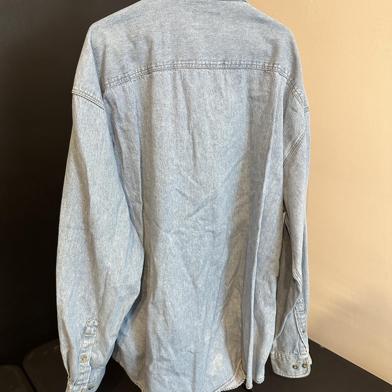 Vintage Shell V-Power Denim Shirt – Embroidered Logo | Button Up Workwear