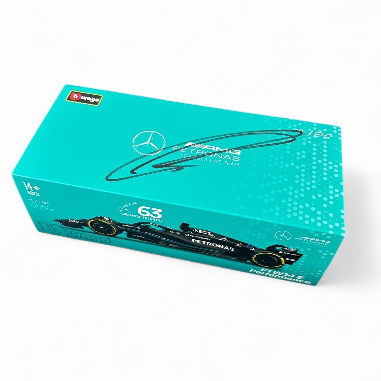 Signed George Russell Mercedes F1 W14 1:24 Model Car – Bburago