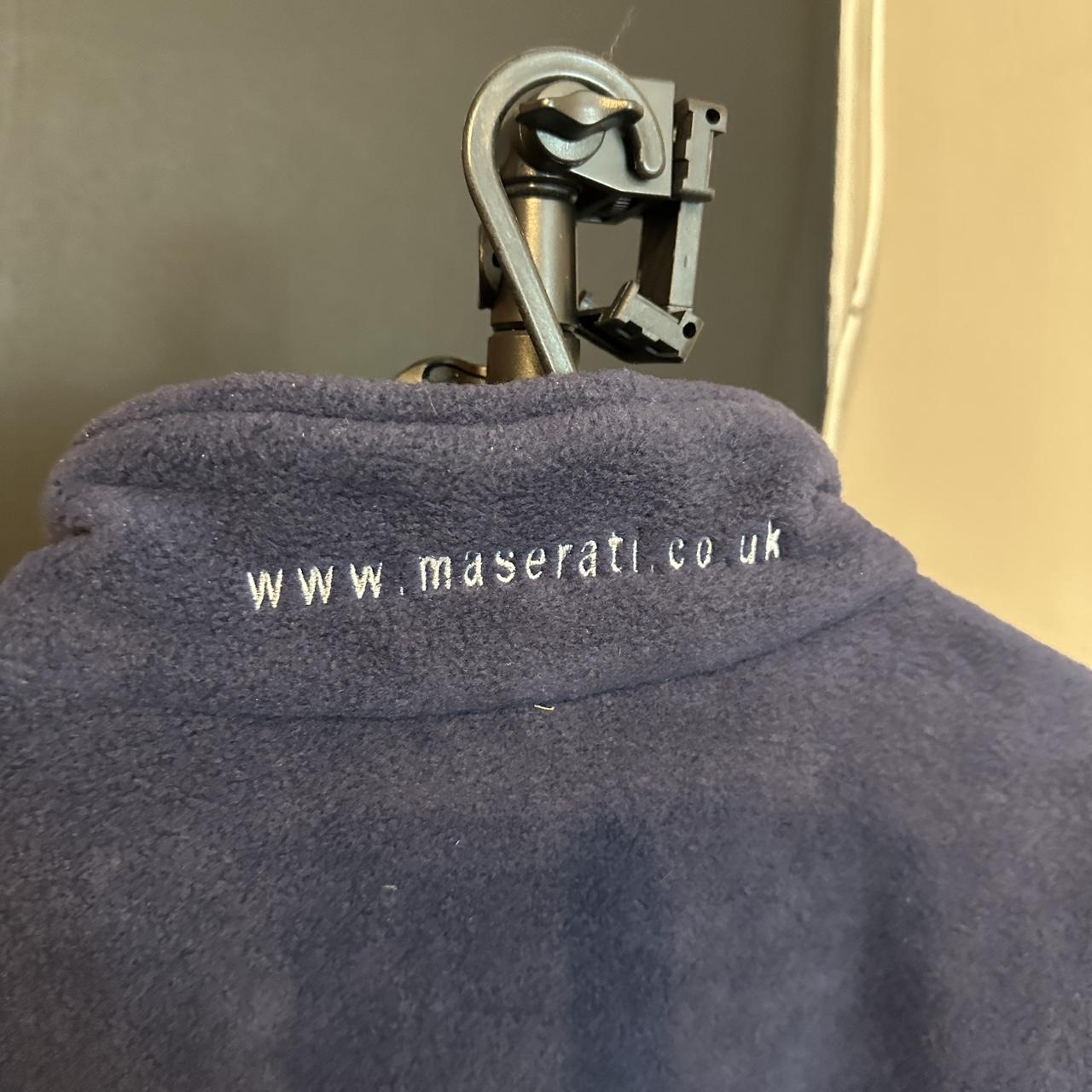 Vintage Maserati Fiorano Fleece – Navy Half Zip Jacket | Trident Logo
