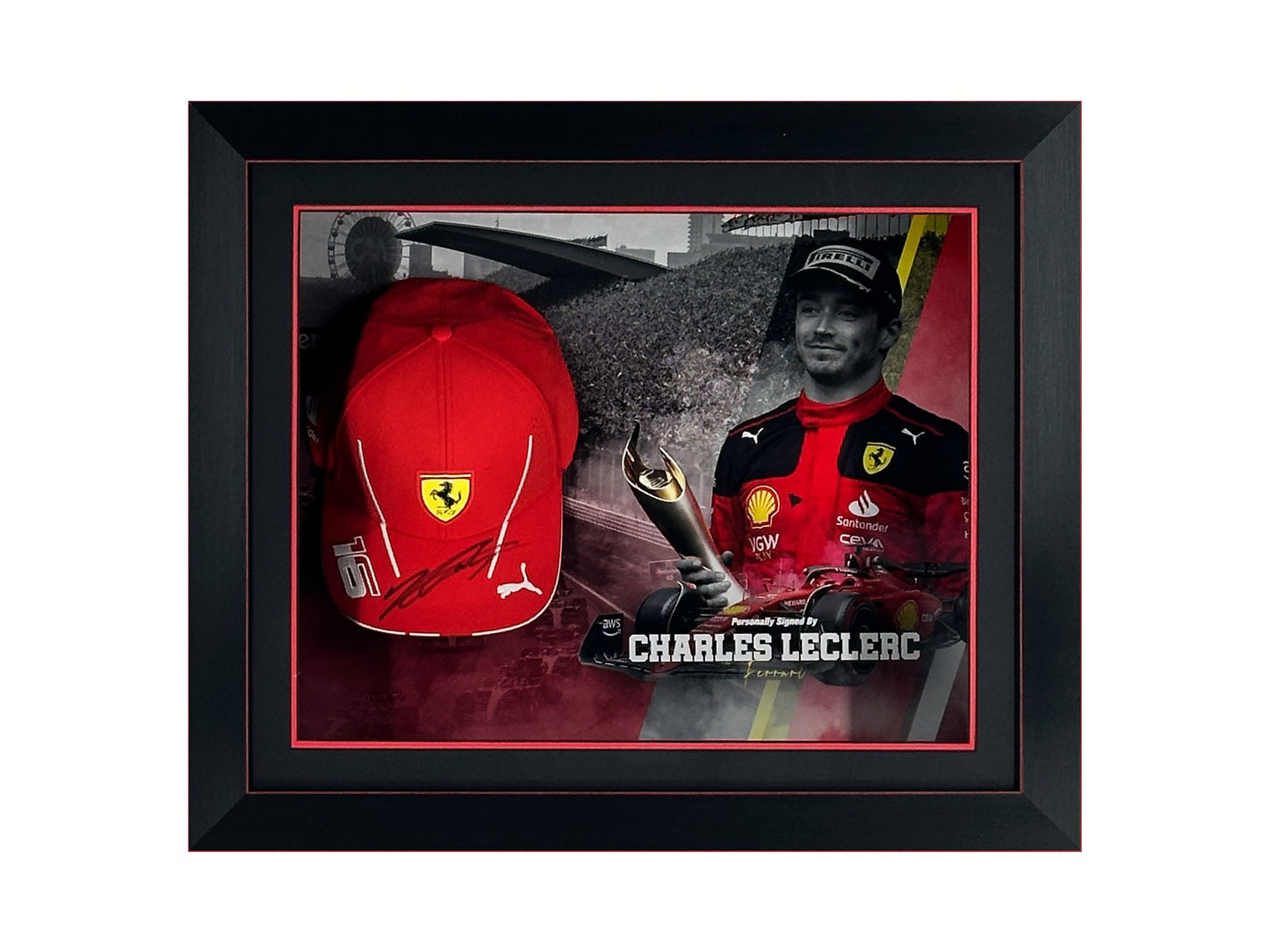 Charles Leclerc Signed Ferrari F1 Cap Display – Framed Memorabilia | Ferrari