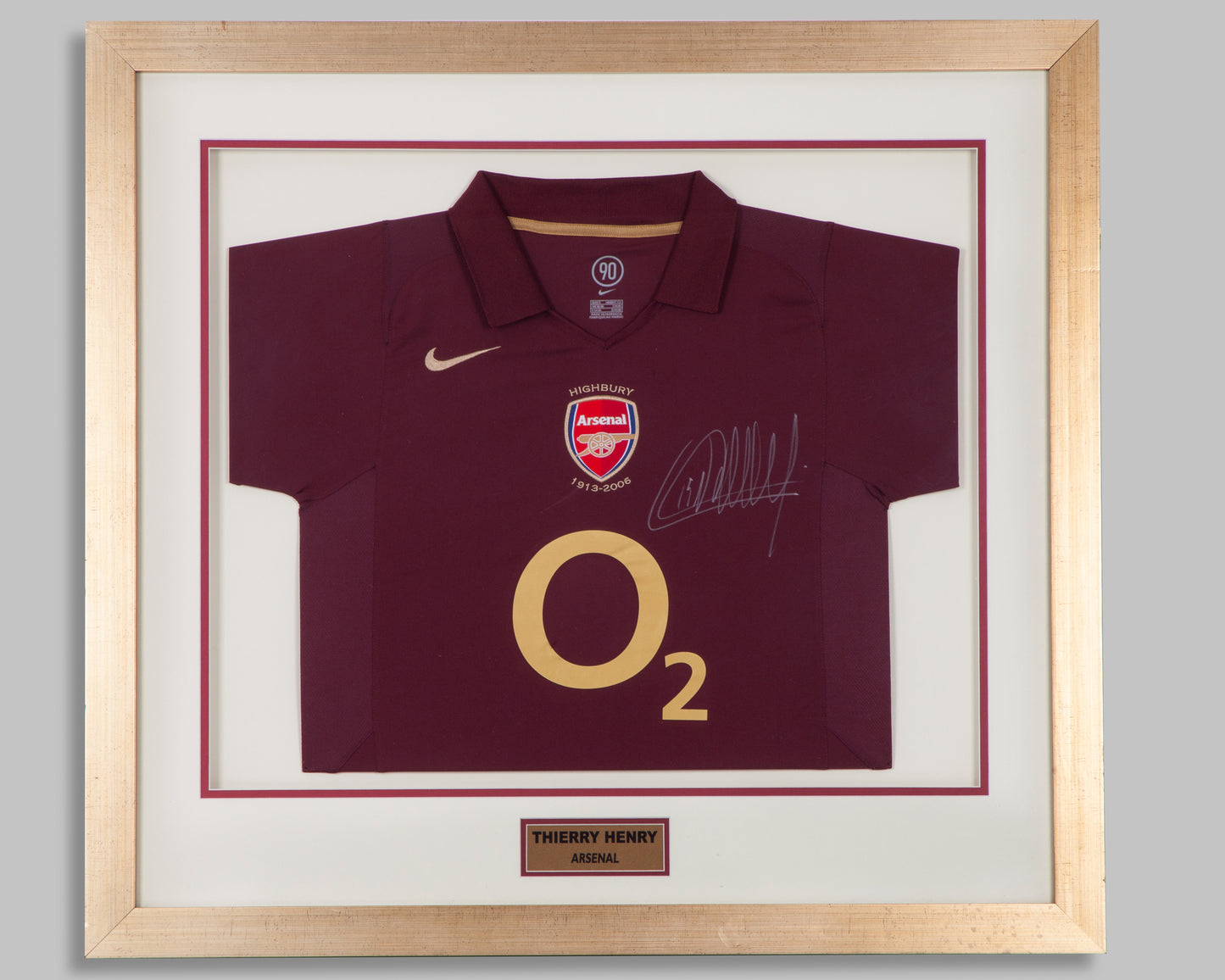 Thierry Henry Signed Arsenal 2005–06 Highbury Shirt Framed Display