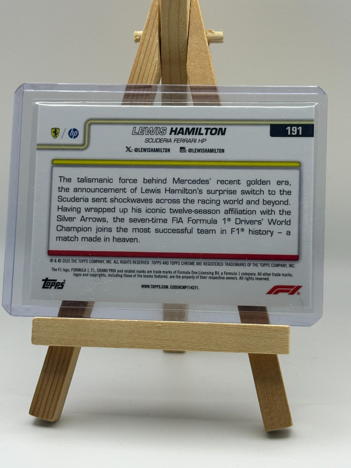 2025 Topps Chrome F1 Lewis Hamilton 47/99 On The Move