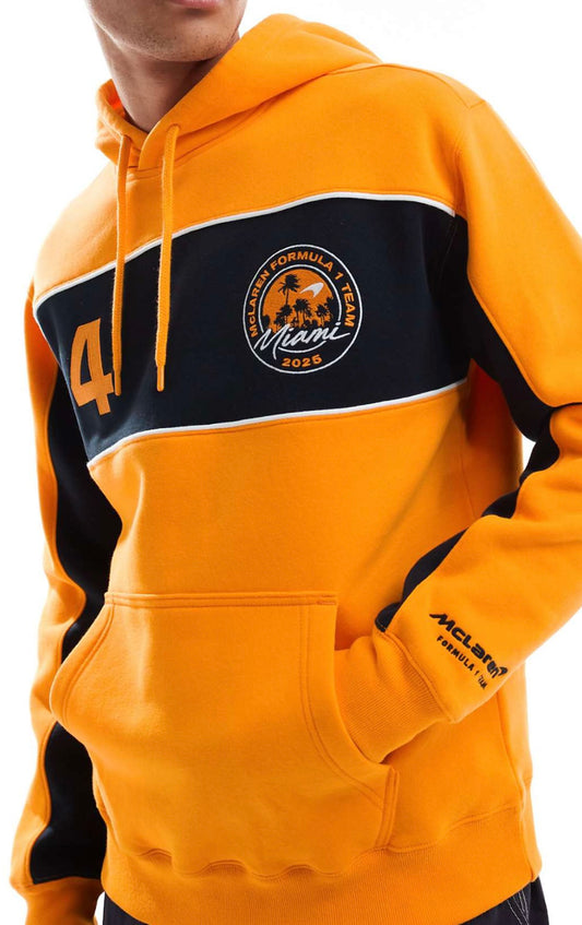 Hollister x McLaren Miami 2025 Hoodie – Lando Norris #4 F1 Orange Pullover