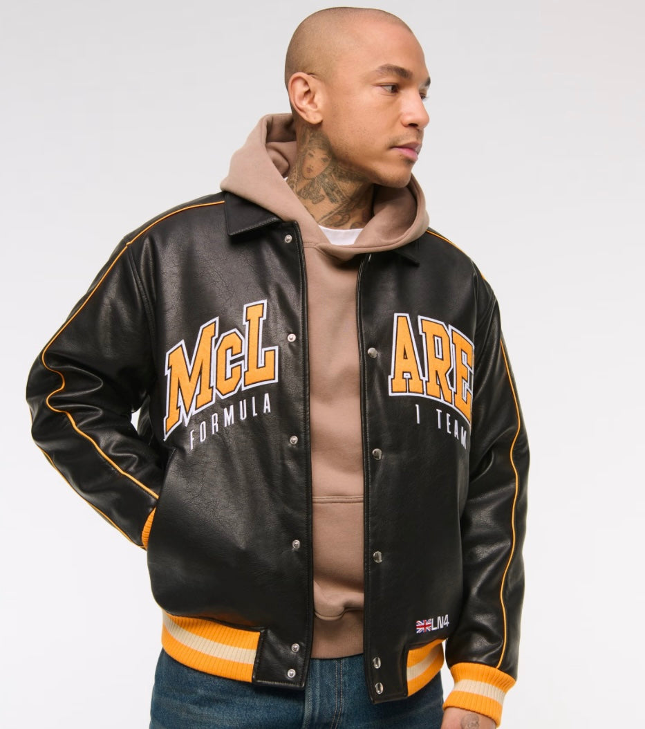 Abercrombie McLaren Varsity Bomber Jacket – F1 Team Lando Norris Style