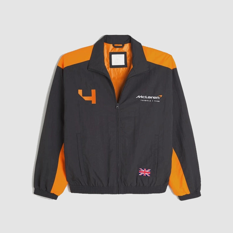 Hollister McLaren F1 Jacket – Lando Norris Black & Orange Racing Windbreaker