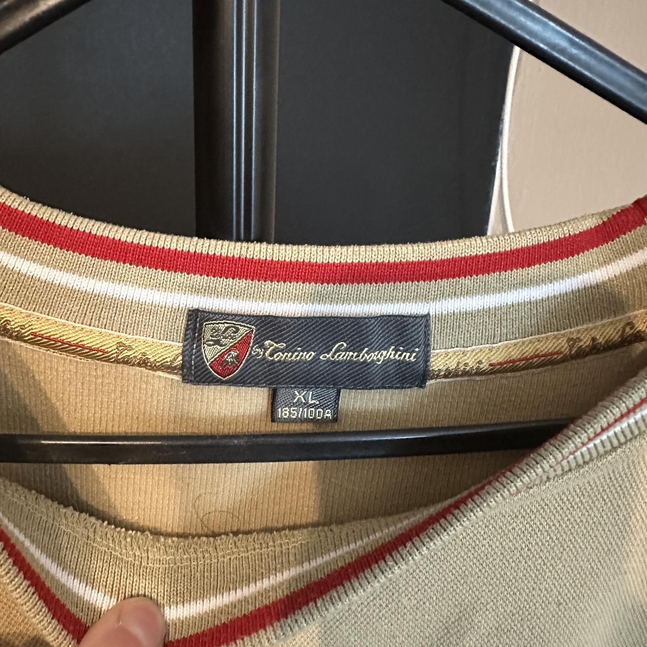 Tonino Lamborghini Italy Sweatshirt – Beige Embroidered Bull Logo Jumper