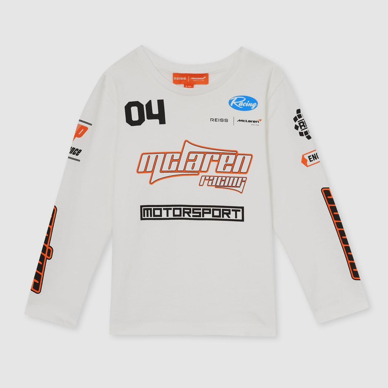 White Oval Long-Sleeve T-Shirt – Reiss x McLaren F1 Team (Oversized Fit)