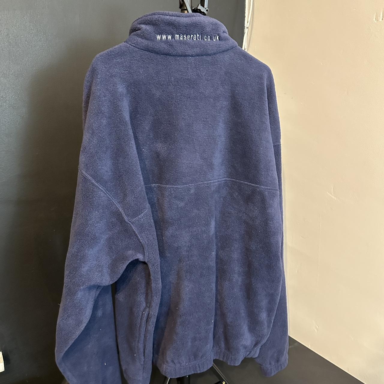 Vintage Maserati Fiorano Fleece – Navy Half Zip Jacket | Trident Logo