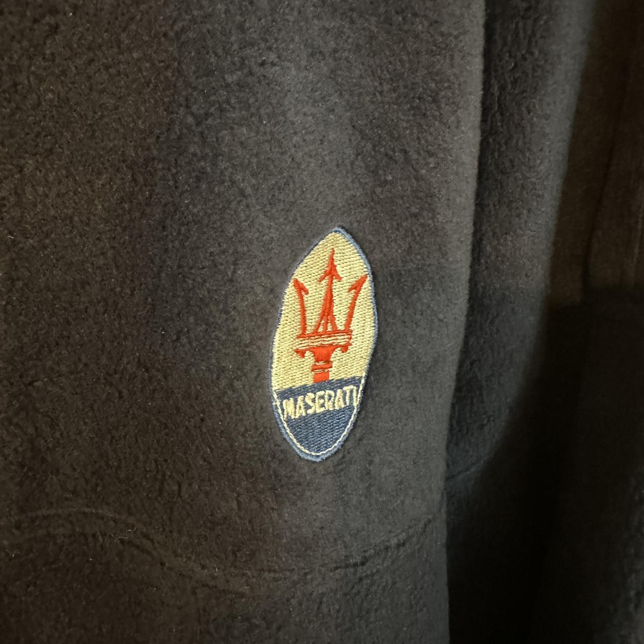 Vintage Maserati Fiorano Fleece – Navy Half Zip Jacket | Trident Logo