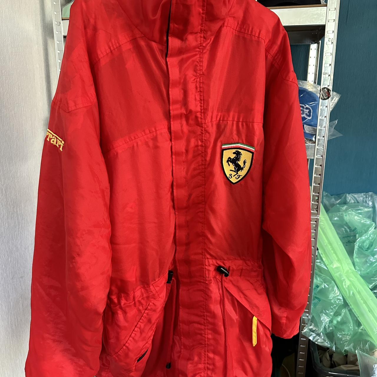 Vintage Ferrari Red Windbreaker Jacket – Scuderia Shield Logo | Rare F1 Teamwear