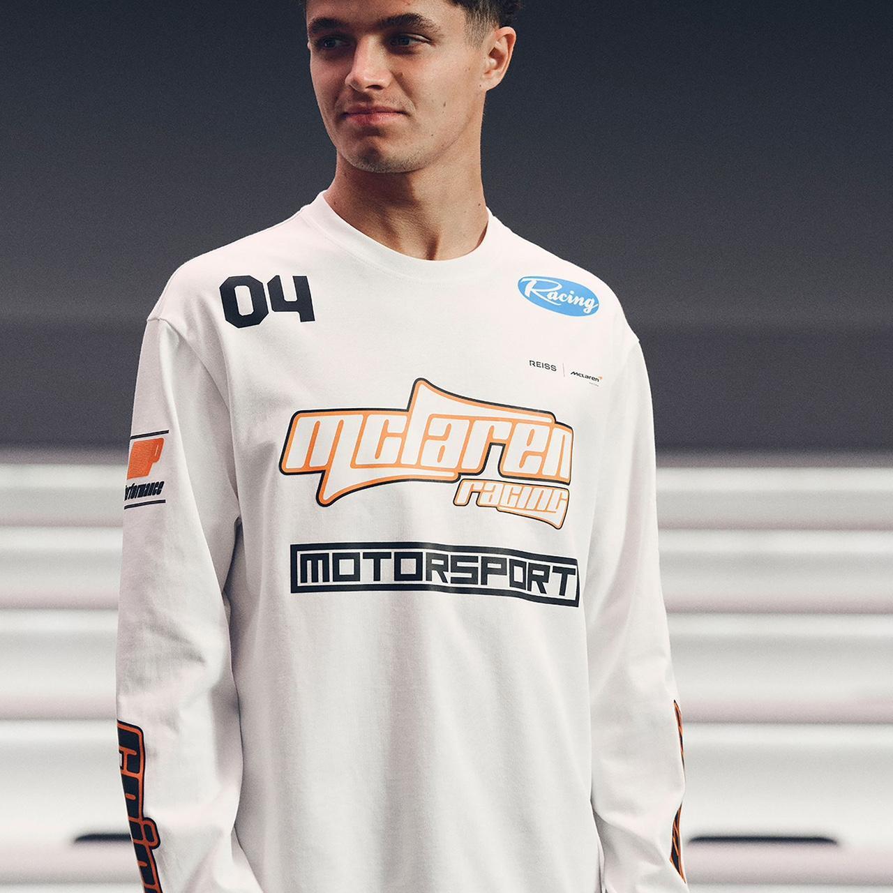 White Oval Long-Sleeve T-Shirt – Reiss x McLaren F1 Team (Oversized Fit)