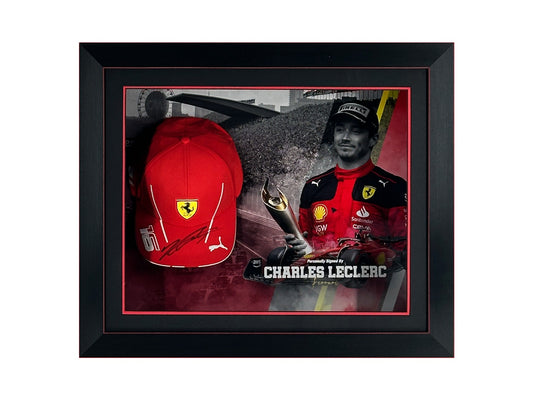 Charles Leclerc Signed Ferrari F1 Cap Display – Framed Memorabilia | Ferrari