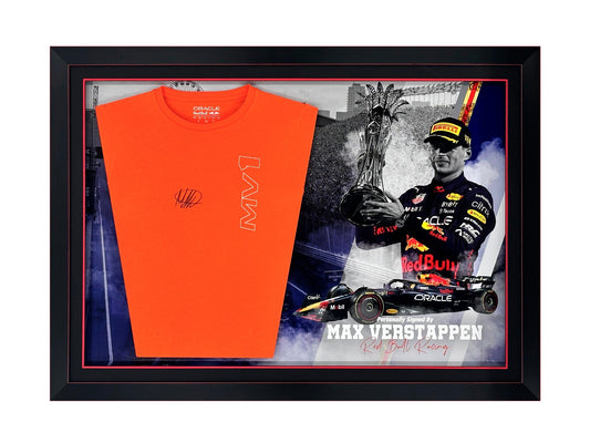 Max Verstappen Signed Framed Shirt Display – LED Lit | Red Bull Racing